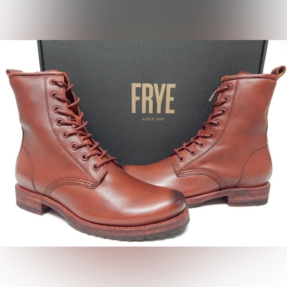 FRYE Veronica Combat Boot In Red Clay - Picture 6 of 16